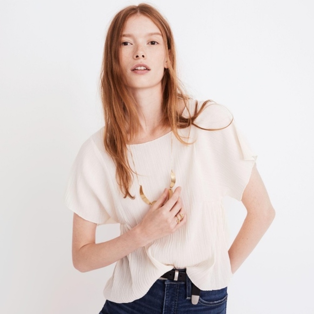 Madewell Texture & Thread Micro Pleat Top